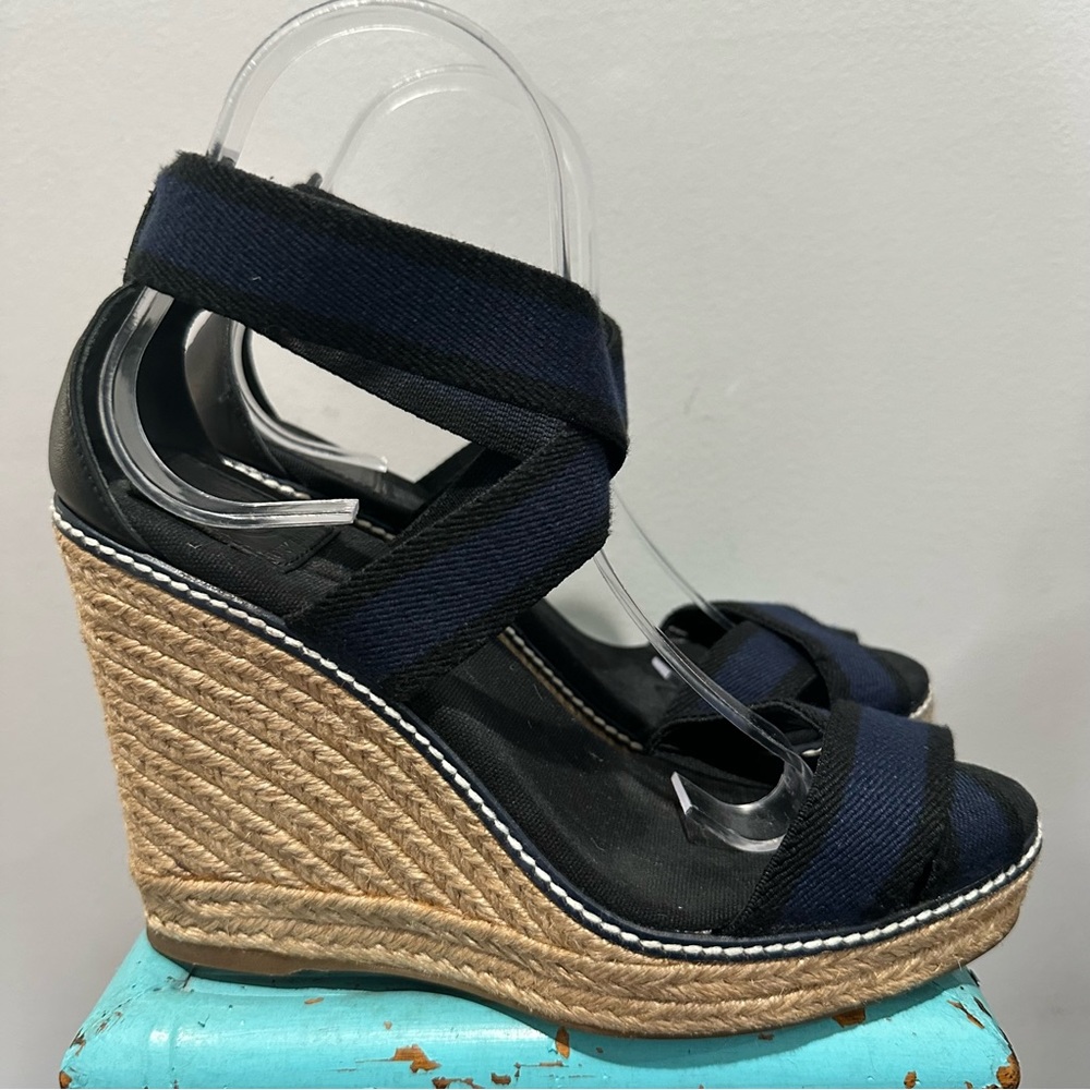 Tory Burch Adonis Espadrille Navy Black Size 9 - Picture 5 of 16